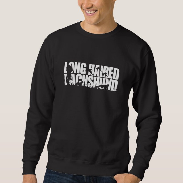 Sweatshirt Proud Long Haired Dachshund hunting hound dog (Devant)