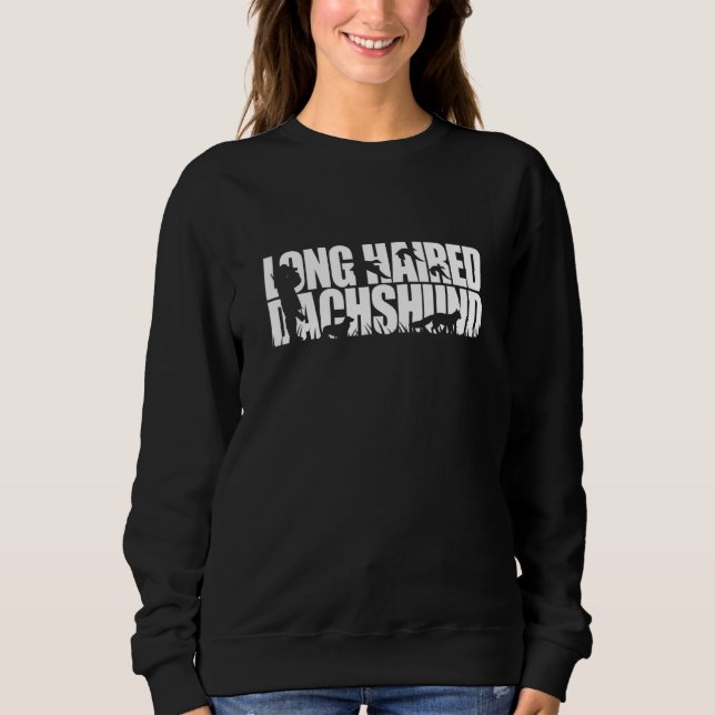 Sweatshirt Proud Long Haired Dachshund hunting hound dog (Devant)