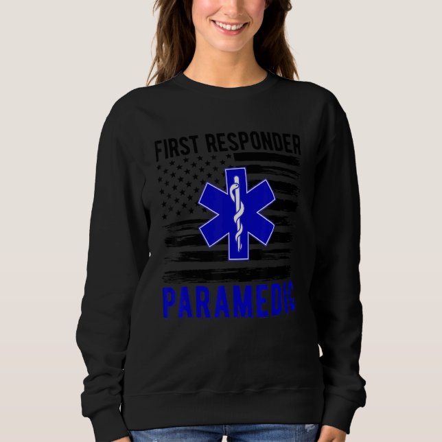 Sweatshirt Proud Paramedic American Flag Paramedic (Devant)