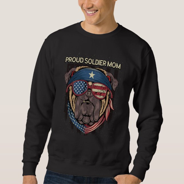 Sweatshirt Proud Soldier Mom American Patriotic USA Patriotis (Devant)