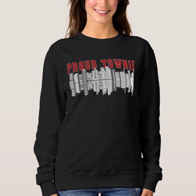 Sweatshirt Proud Townie Boston Skyline (Devant)