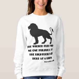 Sweatshirt Proverbes 28:1 Bible Verse Citation KJV Femmes