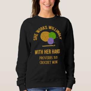 Sweatshirt PROVERBES 31 Laine de maman au crochet