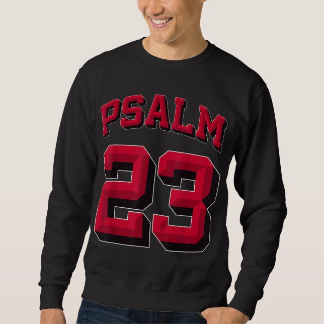 Sweatshirt Psaume 23, Tête de Neige rétro, Bible chrétienne,  (Devant)