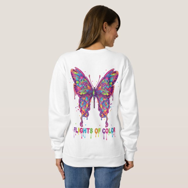 Sweatshirt "Psychedelic Butterfly T-Shirt – Trippy Nature (Dos entier)