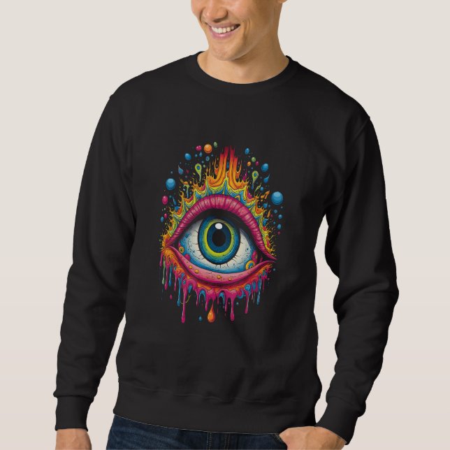 Sweatshirt Psychédélique troisième oeil Trippy coloré Hippie  (Devant)