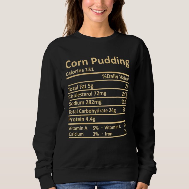 Sweatshirt Pudding de maïs Nutrition Costume d'action de grâc (Devant)