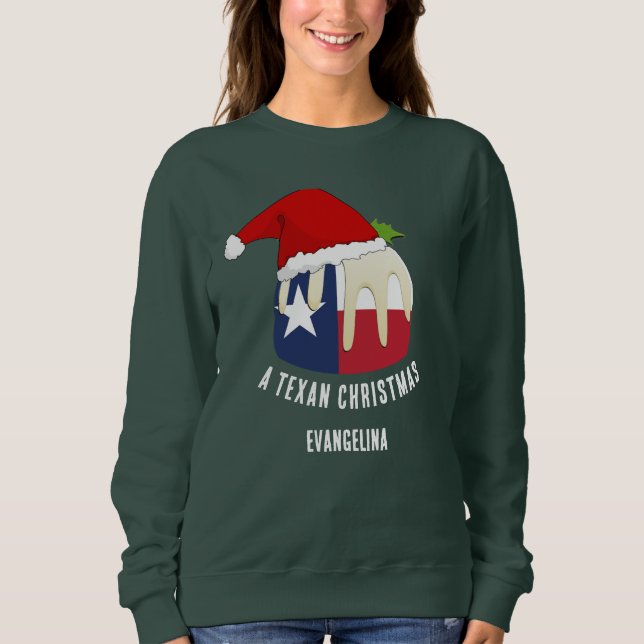 Sweatshirt Pudding TEXAN CHRISTMAS personnalisé (Devant)