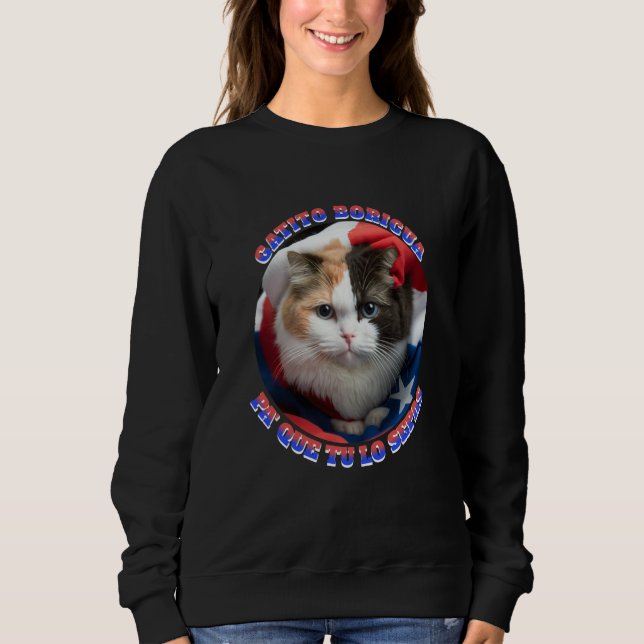 Sweatshirt Puerto Rican Gatito Wrapped with the Puerto Rico F (Devant)