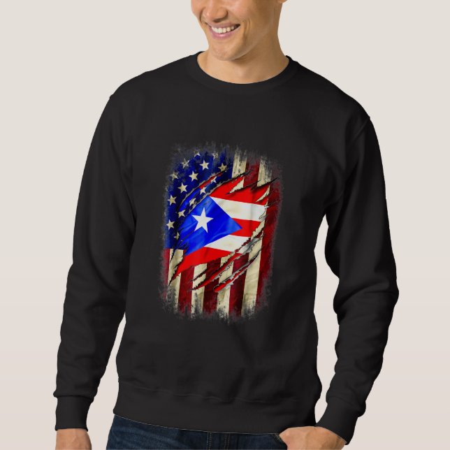 Sweatshirt Puerto Rico american flag (Devant)