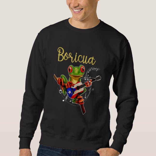 Sweatshirt Puerto Rico Coqui Frog Playing Guitar Puerto Rican (Devant)
