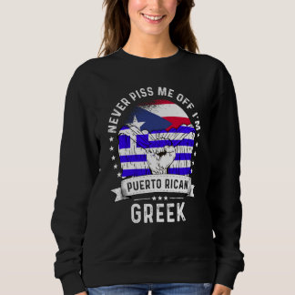 Sweatshirt Puerto Rico Flag Greece Grown Humor Pride