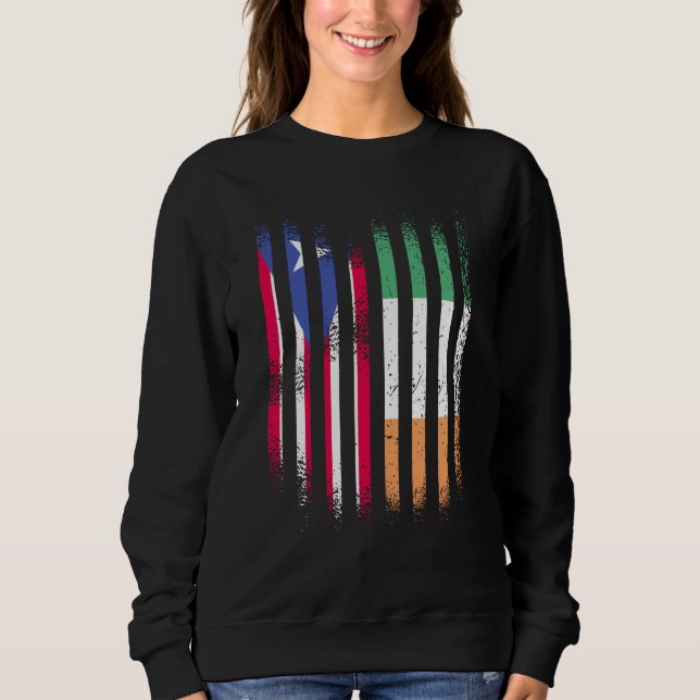 Sweatshirt Puerto Rico Flag Ireland Grown Country Flags Strip (Devant)
