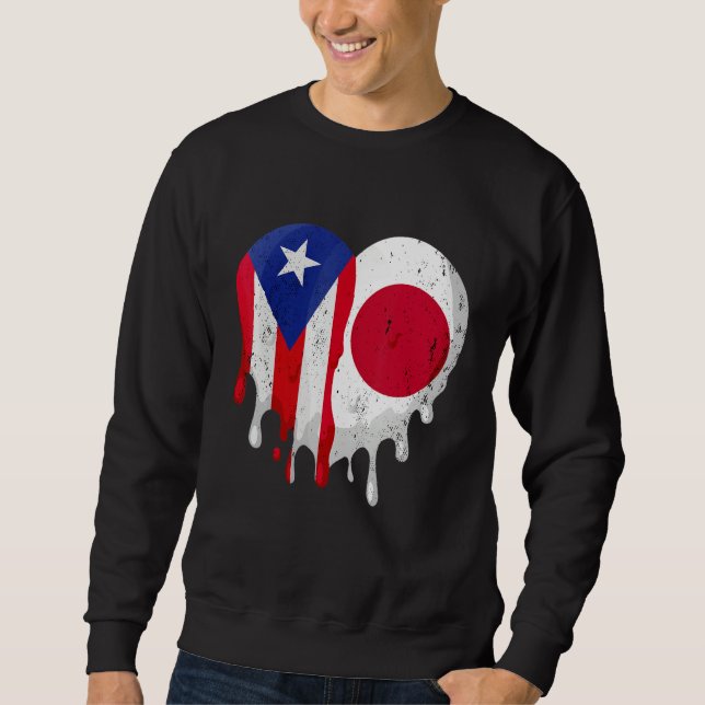 Sweatshirt Puerto Rico Mexico Flag Heart Citizen Grown Patrio (Devant)