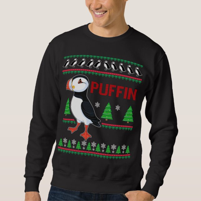 Sweatshirt Puffin Xmas Doux moche Puffins Lover Drôle mignon (Devant)