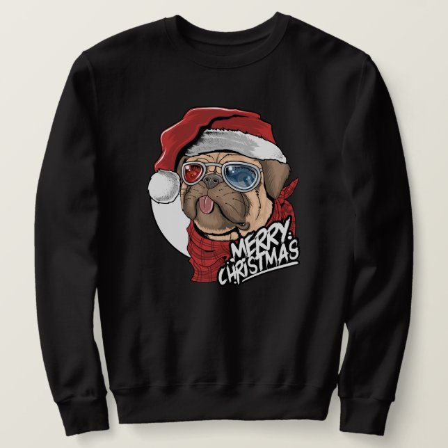 Sweatshirt Pug de Christmas (Design devant)