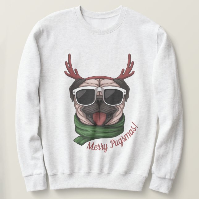 Sweatshirt Pug de Christmas (Design devant)