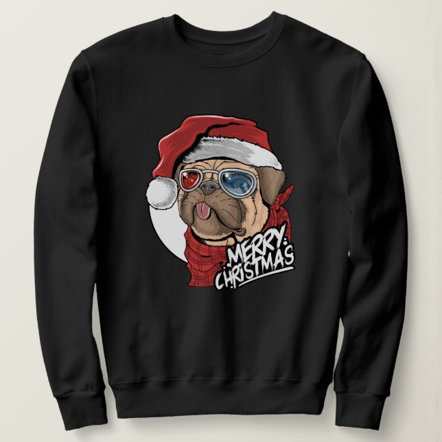 Sweatshirt Pug de Christmas (Design devant)