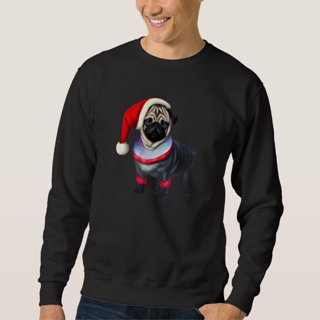 Sweatshirt Pug in Christmas Costume  Dog Santa Pet Holiday De (Devant)