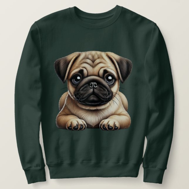 Sweatshirt Pug puppy (Design devant)