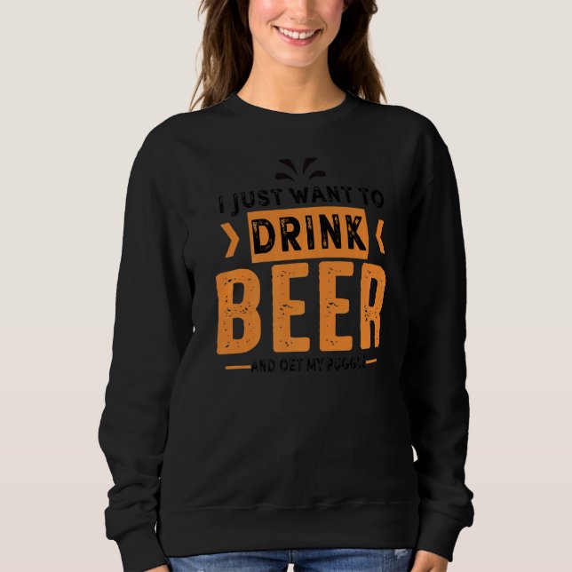 Sweatshirt Puggle Chien Bière maman chien (Devant)
