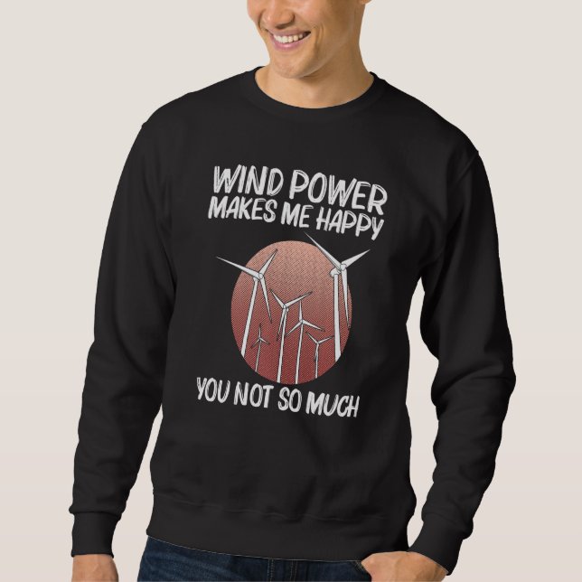 Sweatshirt Puissance de vent cool pour hommes femmes éolienne (Devant)