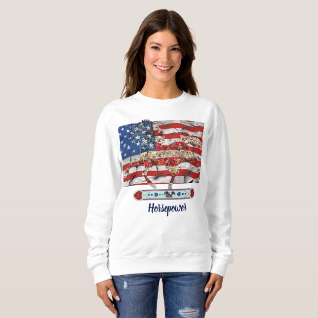 Sweatshirt Puissances en chevaux américaines (Devant entier)