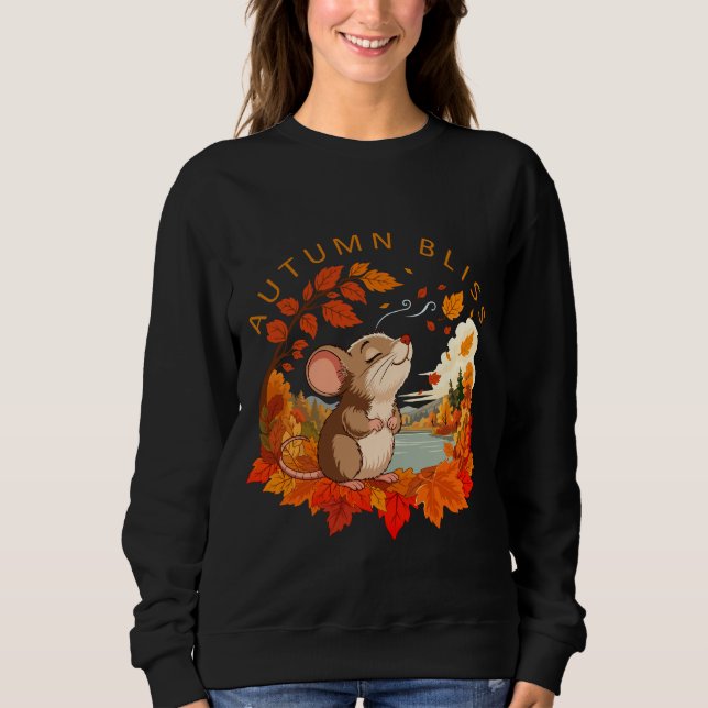 Sweatshirt Pull à capuche Automne Bliss Souris Mignonne  (Devant)