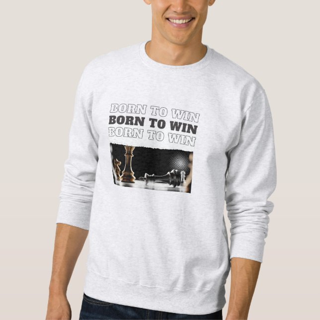 Sweatshirt Pull à capuche « BORN TO WIN » Victoire aux échecs (Devant)