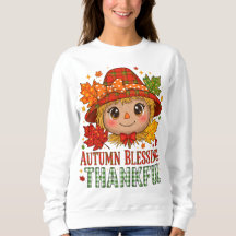 Pull à capuche épouvantail Automne bénédictions –