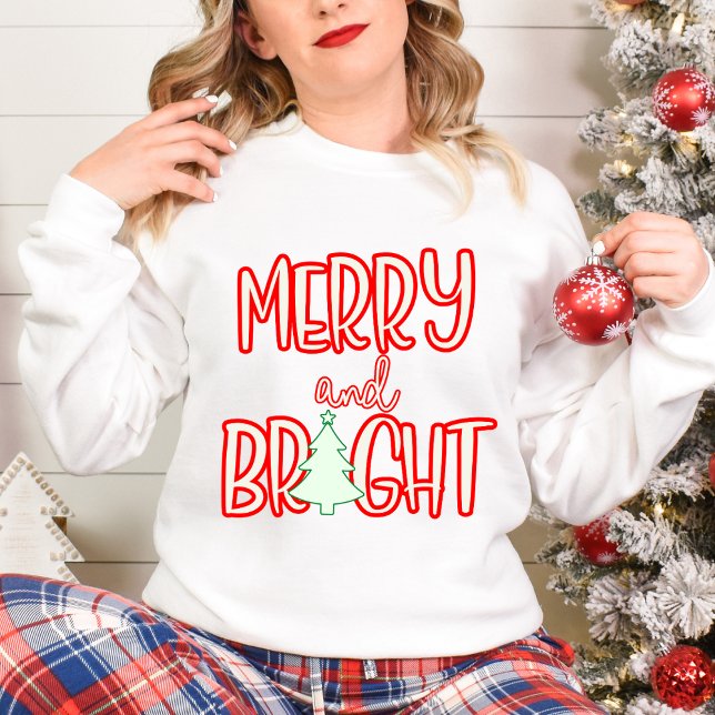 Sweatshirt Pull festif rétro de vacances avec arbre de Noël (Créateur téléchargé)