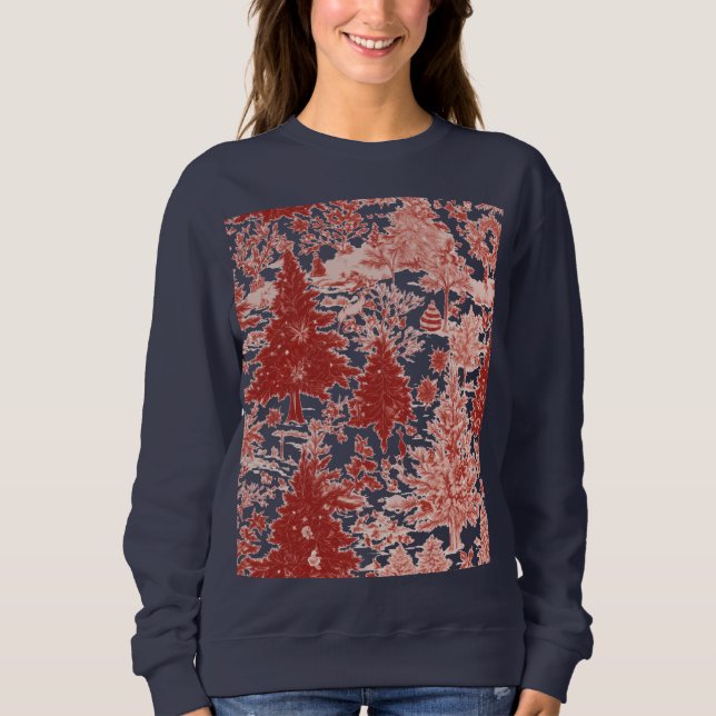 Sweatshirt pull sweatée arbres de Noël pour femmes (Devant)