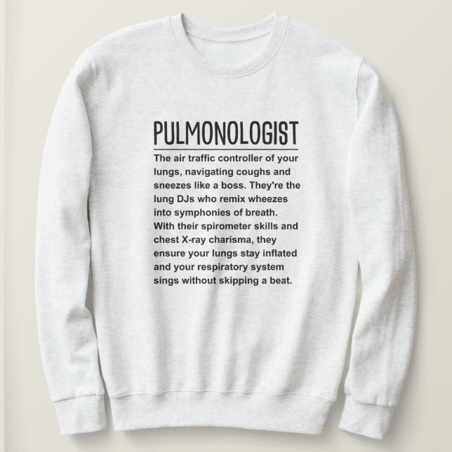Sweatshirt Pulmonologue (Design devant)