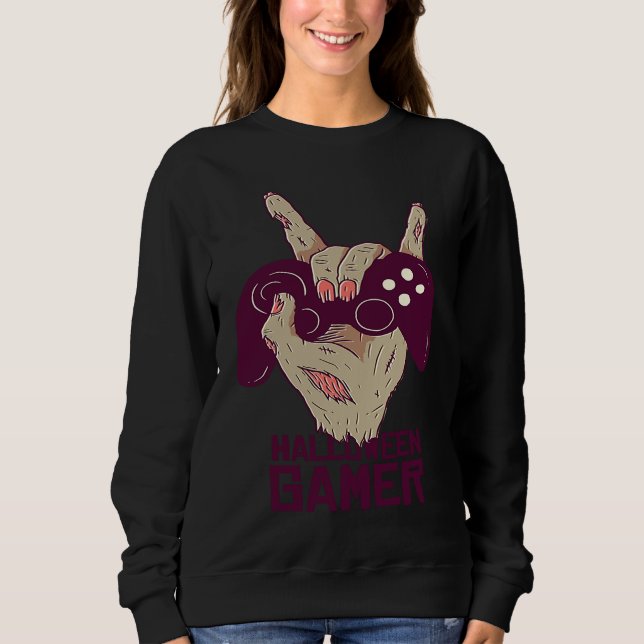 Sweatshirt Pumkin Scary Gaming Halloween (Devant)