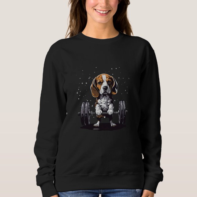 Sweatshirt Pumping Poids Lifting Funny Beagle 2 (Devant)