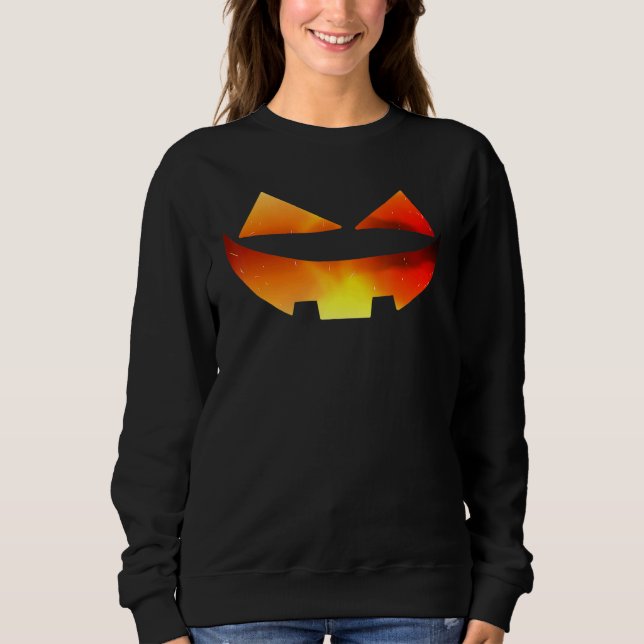 Sweatshirt Pumpkin Face Halloween Jack O Lantern Easy Costume (Devant)