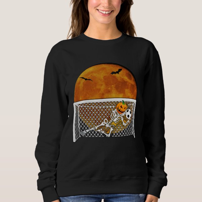 Sweatshirt Pumpkin Skeleton Soccer Goal Keeper Halloween Goal (Devant)