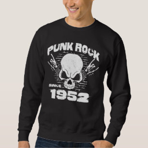 Sweatshirt Punk Rock depuis 1952 - Skull Rock Mains 72e Naiss