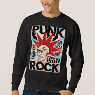 Sweatshirt Punk Rock Vintage UK Drapeau Concert Musique Briti