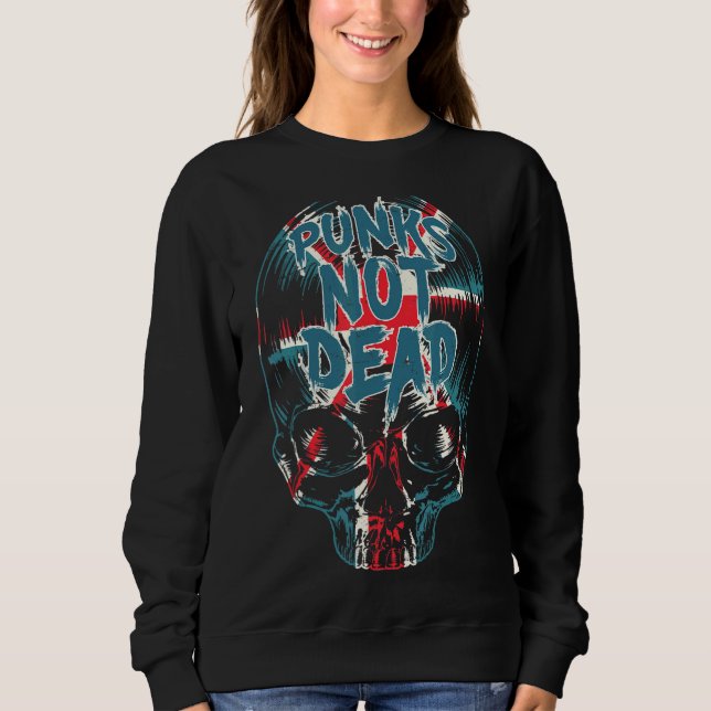 Sweatshirt Punks not Dead Punk Rock Drapeau britannique Union (Devant)