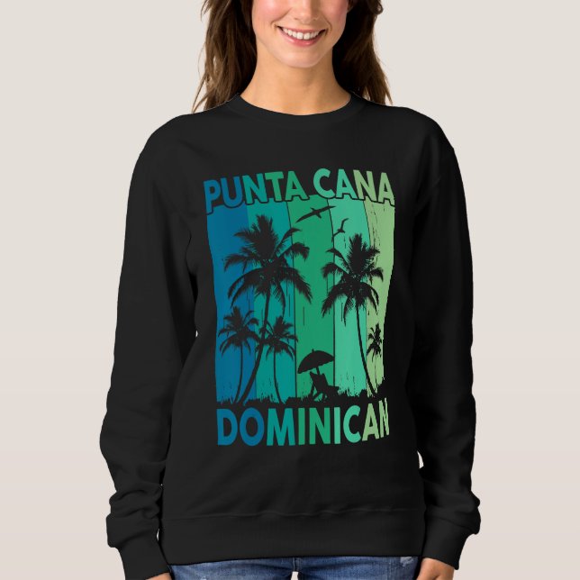Sweatshirt Punta Cana Dominican Vacation Shirt Palm Tree Beac (Devant)