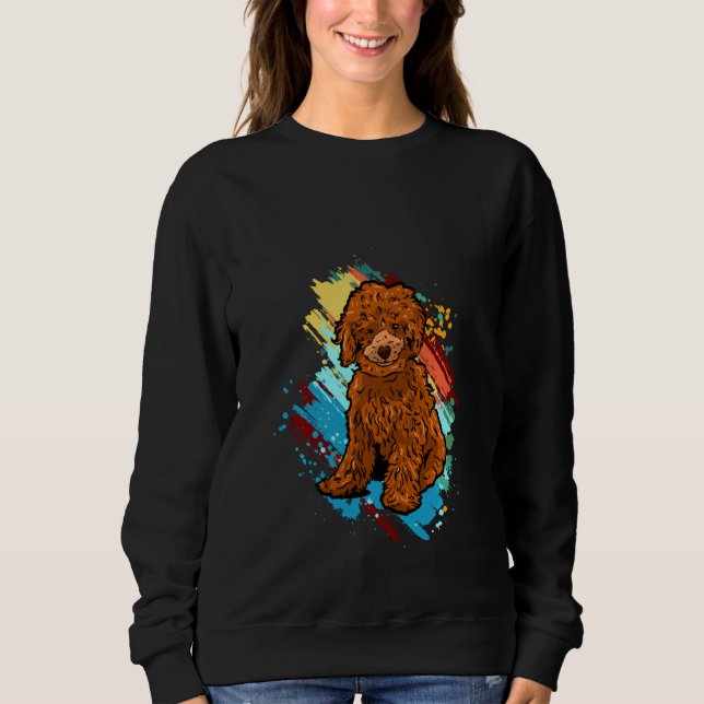Sweatshirt Puppies de caniche amusant (Devant)