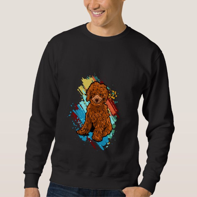 Sweatshirt Puppies de caniche amusant (Devant)