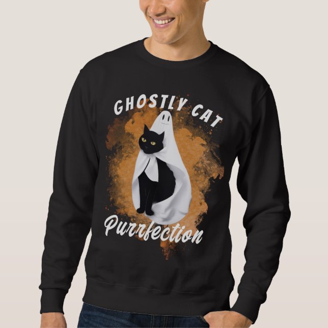Sweatshirt Purfection de chats gais, Halloween de chats noirs (Devant)
