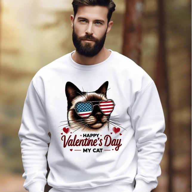 Sweatshirt Purfection patriotique : Saint Valentin Chat (Créateur téléchargé)