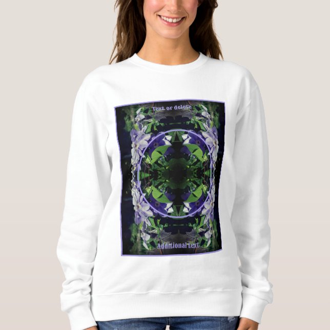 Sweatshirt Purple Clematis Cadre Fleur Créer Votre Propre Pho (Devant)