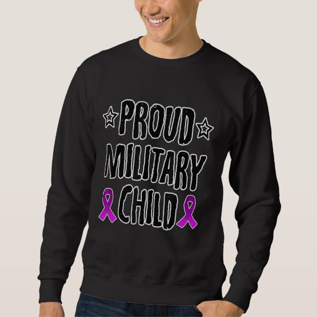 Sweatshirt Purple Fiers Enfants Militaires Militaires Lun (Devant)