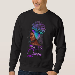 Sweatshirt Purple Poissons Reine Africaine Américaine Femme M