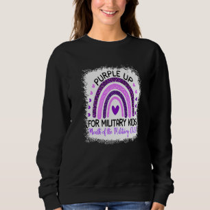 Sweatshirt Purple Up For Military Kids Cool Mois Du Mili