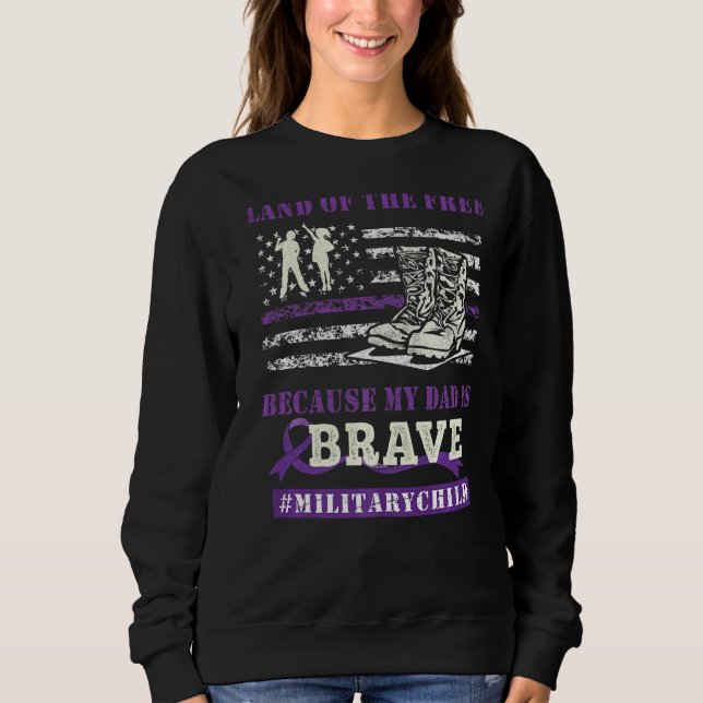 Sweatshirt Purple Up Militaires Enfants Terrain De La Libérez (Devant)